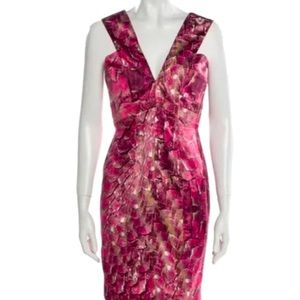 JUST CAVALI Pink Animal Print Sheath Dress Size 44